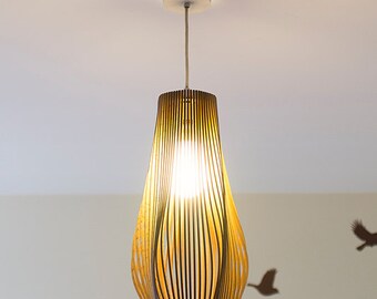 Twisted Lasercut Wooden Lampshade No.3