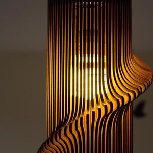 Twisted Lasercut Wooden Lampshade No.1 image 4