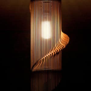 Twisted Lasercut Wooden Lampshade No.1