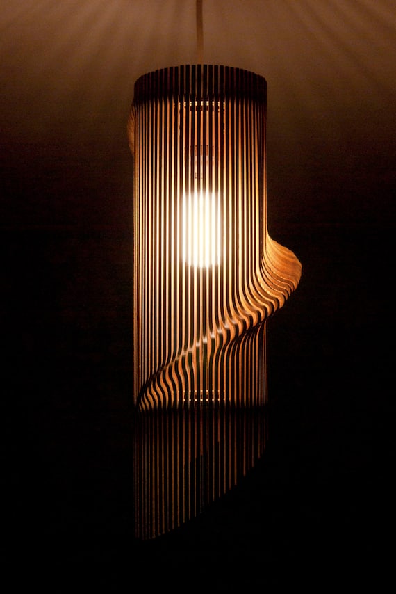 wood laser cut lamp