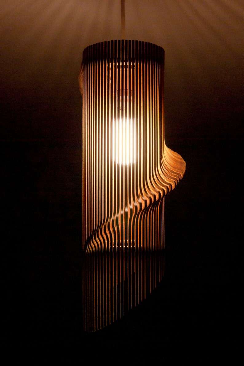 Twisted Lasercut Wooden Lampshade No.1 image 1