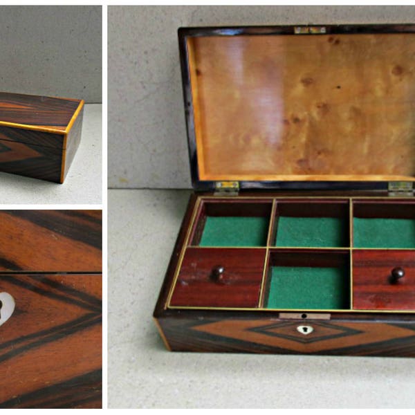 Danish jewelry box / vintage jewelry case / vintage wooden jewelry box/ vintage treasure box .