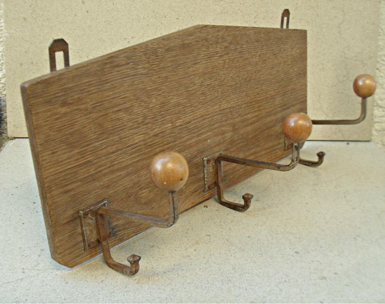 Vintage Coat Hat Rack France 1950s Wall Mounted Bathroom Towel Bathrobe Hanger Entryway And Pegs