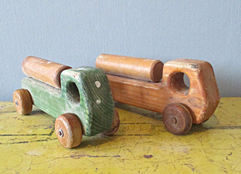 vintage wooden toy trucks