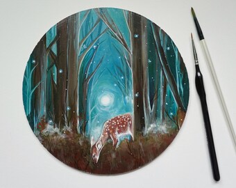 Deer Painting, Deer Art, Deer Original Art, Nature Painting, Forrest Painting, Nature Art, Affordable Nature Art