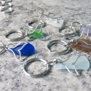 Sea glass keychains / Whale Keychain Canadian sea glass / New Brunswick seaglass & whale keychain / Grand Manan Beach Seaglass Key Chains