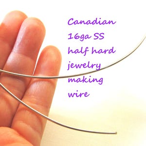 Fil d'argent sterling SS semi-dur de calibre 16 canadien pour la fabrication de bijoux (vente en gros)