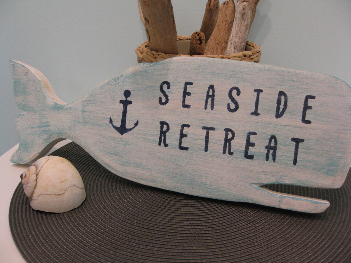 Cartel de retiro de la costa letrero de ballena letrero de | Etsy