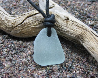 Adjustable Boho sea glass necklace, Genuine Sea glass slide knot beach necklace, Canada Sea glass from New Brunswick unisex surfer necklace