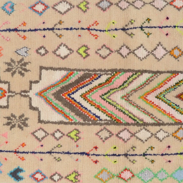 Large Kilim Rug - Moroccan Azilal Carpet - Berber Area Rug 5x7