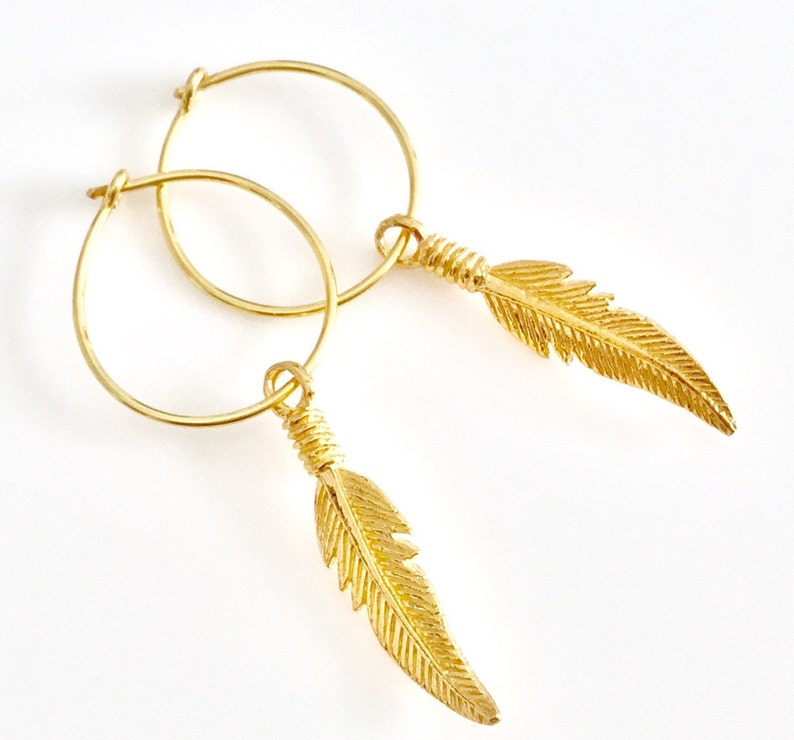 Daughter Gift Earrings Boho Jewelry Wife Friend Earrings Gift Gift for Boho Lover Autumn Earrings Small gold Hoops Everyday Hoops