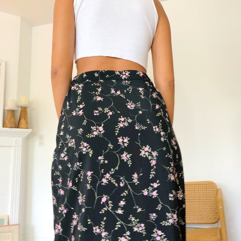 Women/'s Festival Vintage Skirt 90s Floor Length Skirt Flower Print Vintage Clothing Summer Clothing Floral Skirt Y2K Clothing