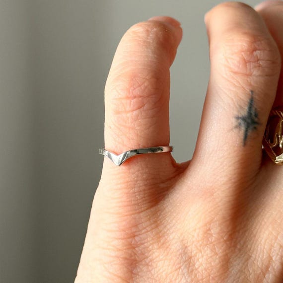 Sterling Silver Pinky Ring for Women Chunky Little Finger
