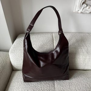 Sac à main en similicuir marron
