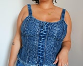 Bustier Top Womens Corset Top Denim Corset Lace Up Corset Sexy Vintage Bustier Crop Top Cropped Corset
