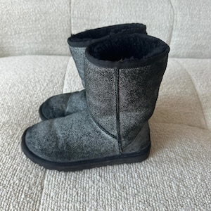 UGG Boots Black Faded Denim Style Winter Boots