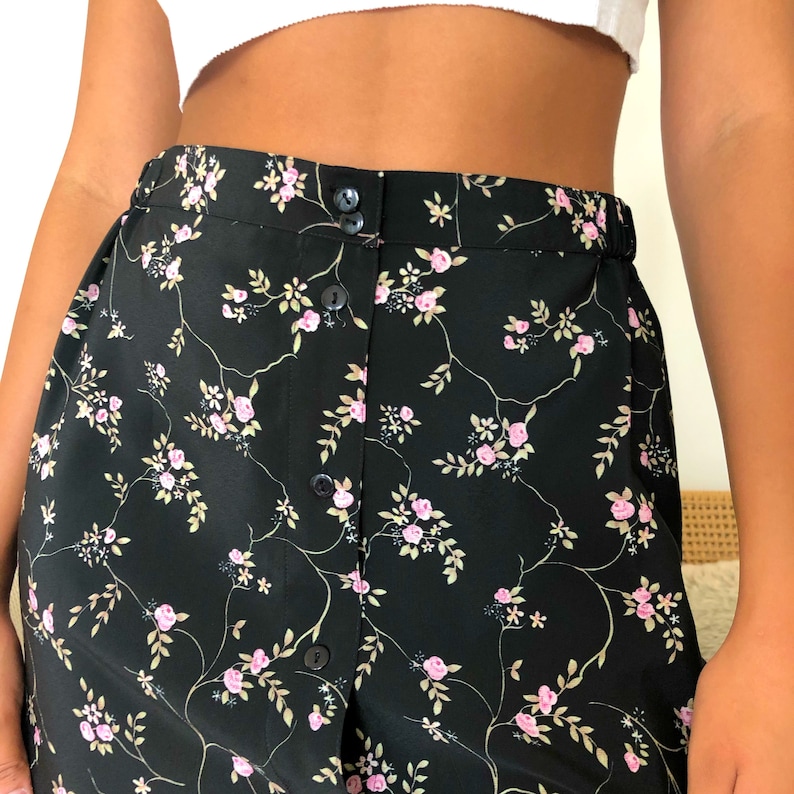 Women/'s Festival Vintage Skirt 90s Floor Length Skirt Flower Print Vintage Clothing Summer Clothing Floral Skirt Y2K Clothing