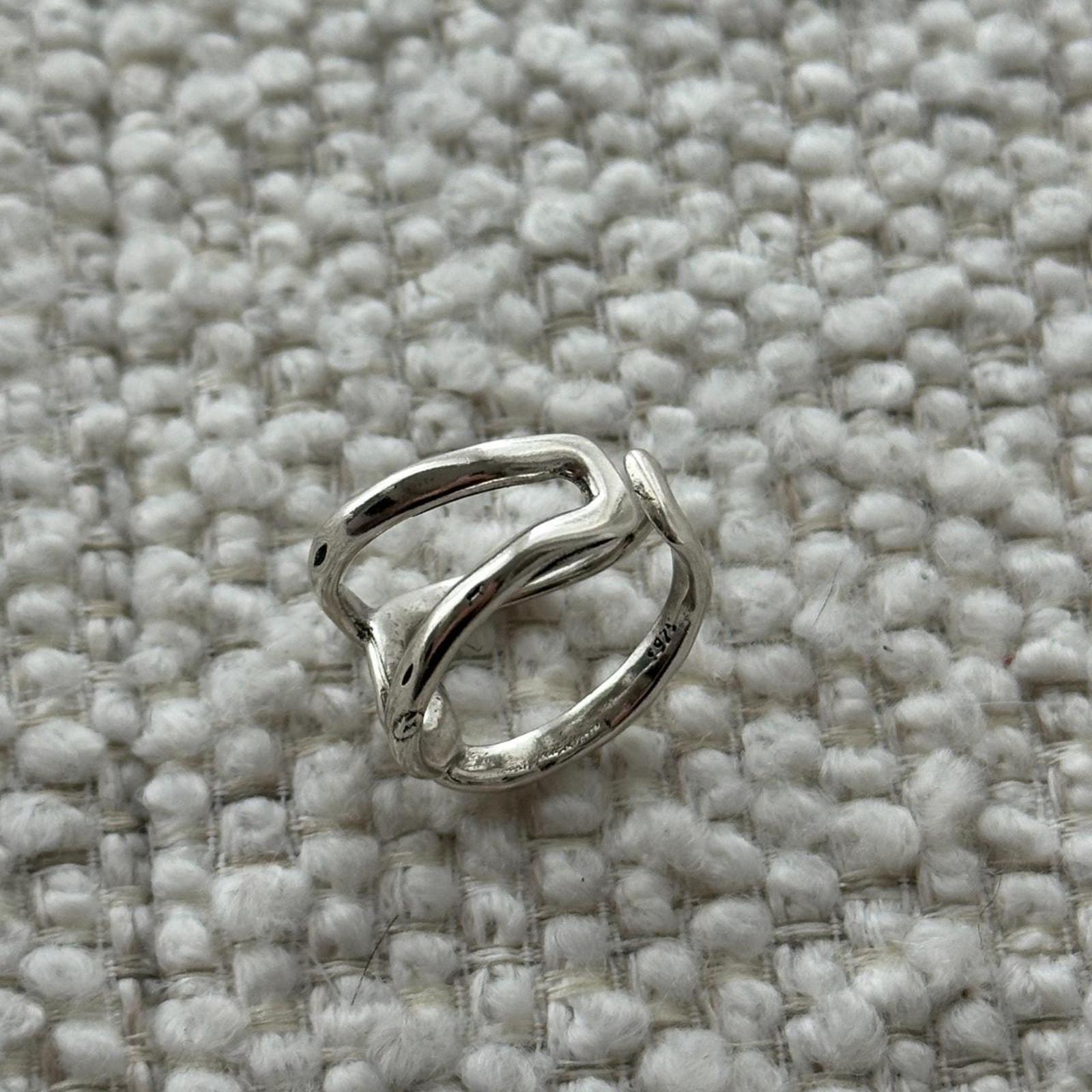 Knot Ring 925 Sterling Silver Horseshoe Basic Chunky