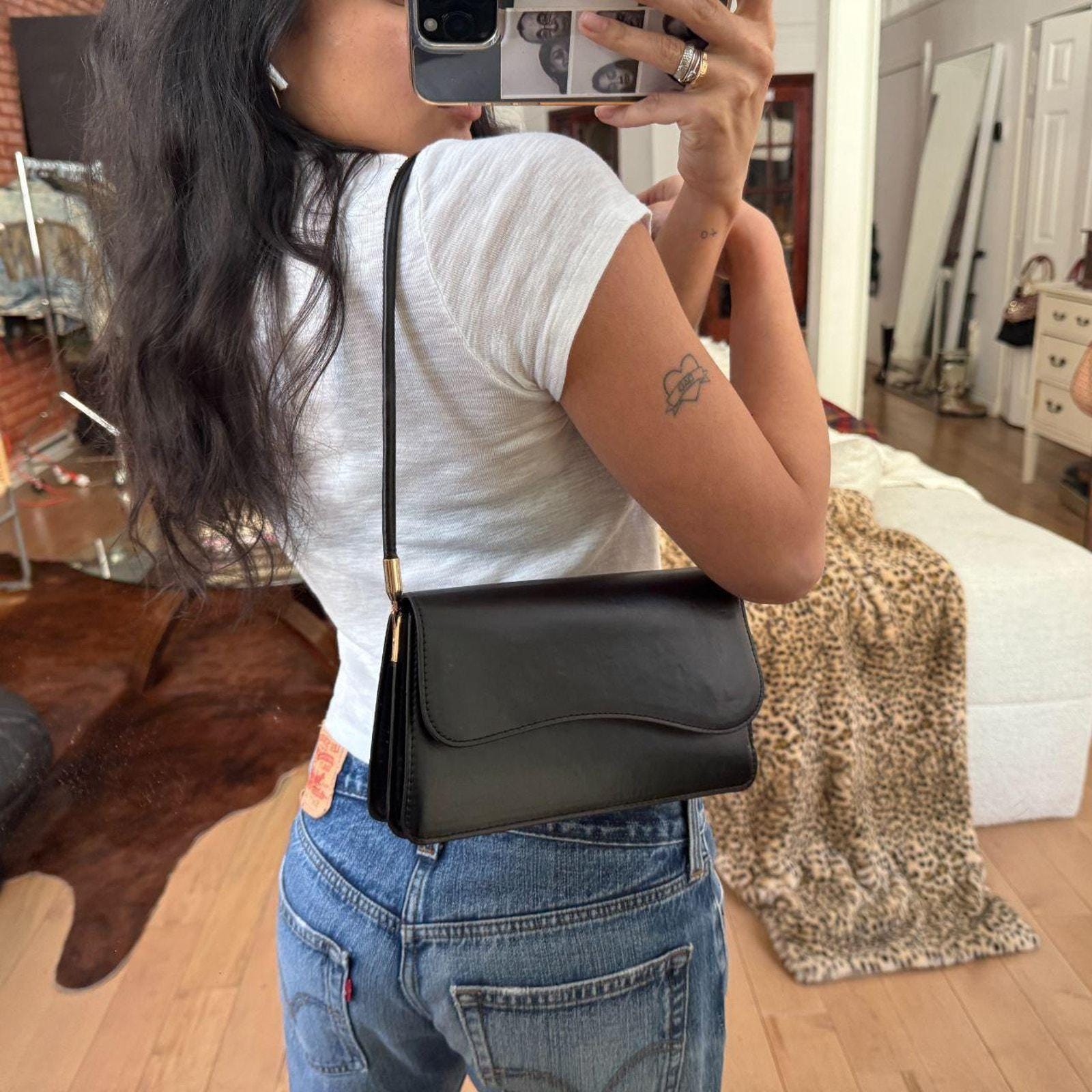 2000s Vintage Leather Bag - Etsy Canada