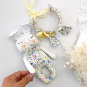 Easter Bunny Ears Headband & Toy Set, Newborn Photography Props, Baby Easter Gift