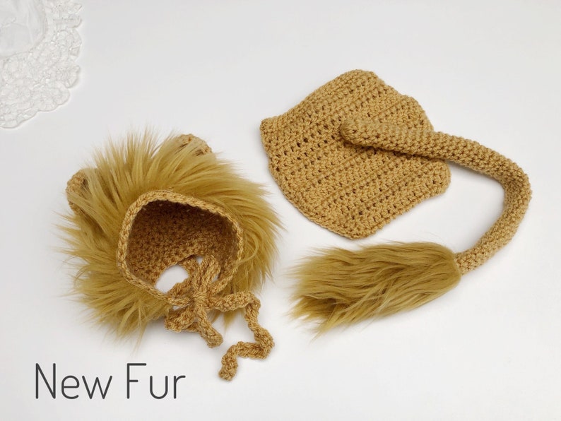 UK Seller, Newborn lion hat / Newborn Hat / Newborn lion set / Photography Prop / Baby crochet props / Baby props Lion / Furry Lion bonnet image 5