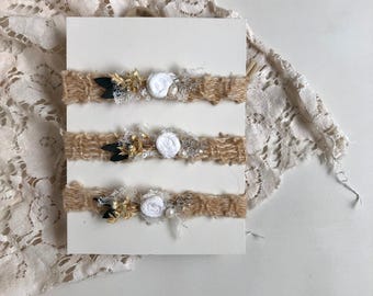 Mini Newborn headbands, Newborn Pearl Floral Headband, Beige Lace Tieback Baby Girl Photo Prop