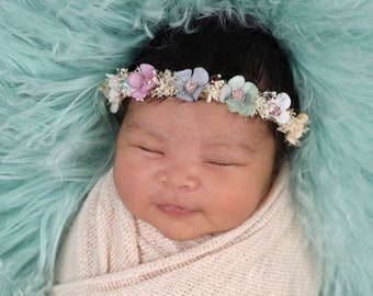 Flower Crown Baby, Flower Girl Crown, Baby Flower Crown, Newborn Photo Prop, Pink Rose Headband, Flower Headband, 1st Birthday Crown, UK