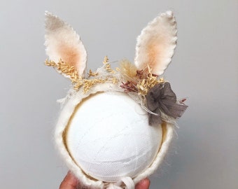Baby Easter Bunny Headband, Newborn Photography Props, Bunny Ears, Toddler Easter Headband, Woodland Bunny, Easter Baby Gift, Easter Party