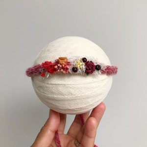 Baby Stirnband, rote Baby Stirnband, Newborn Tieback Photo Prop, Weihnachten Tieback Stirnband, Newborn Weihnachten Stirnband