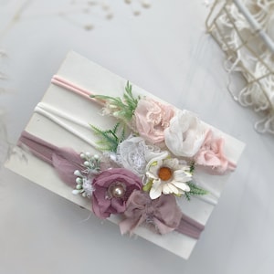 Baby Headbands, Baby Girl Headband Floral Nylon Headband, Flower Crown Headband, Nylon Headbands Newborn headband, Infant Headband,Hair Bows
