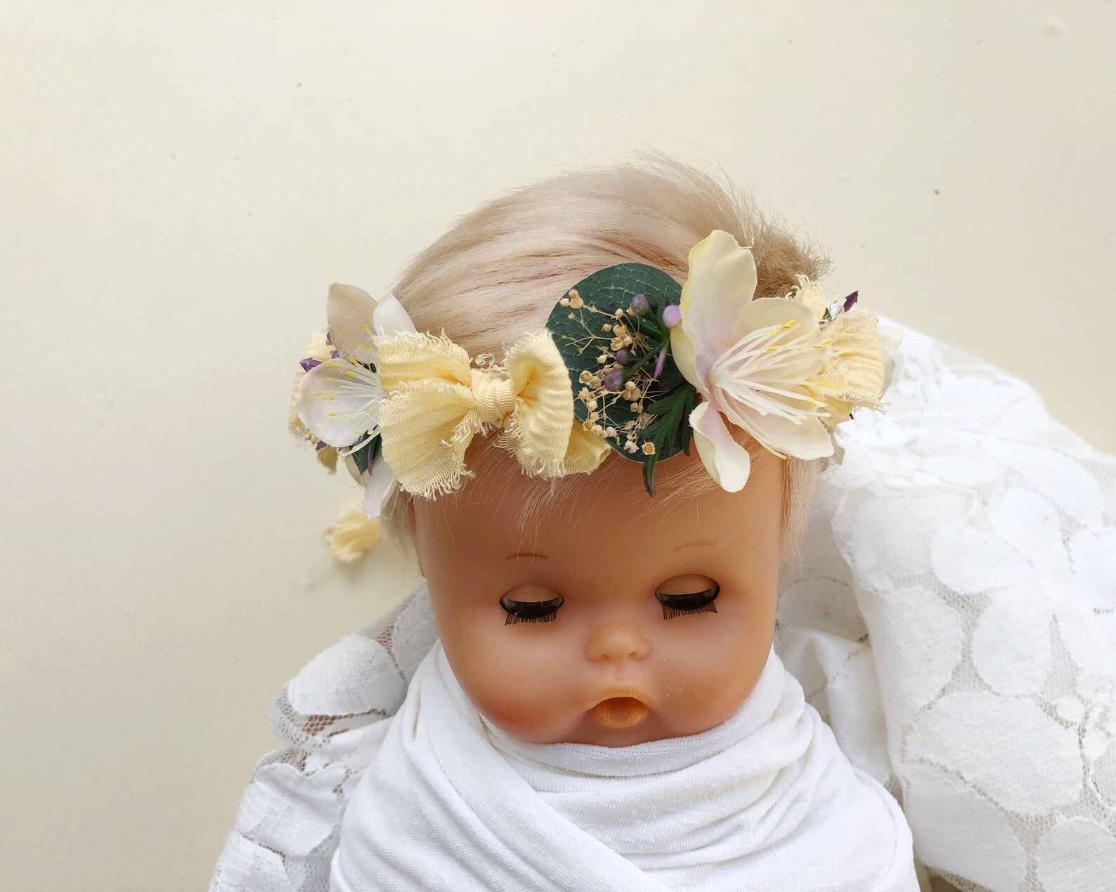 Baby Flower Crown Newborn Props Flower Girl Crownflower Etsy