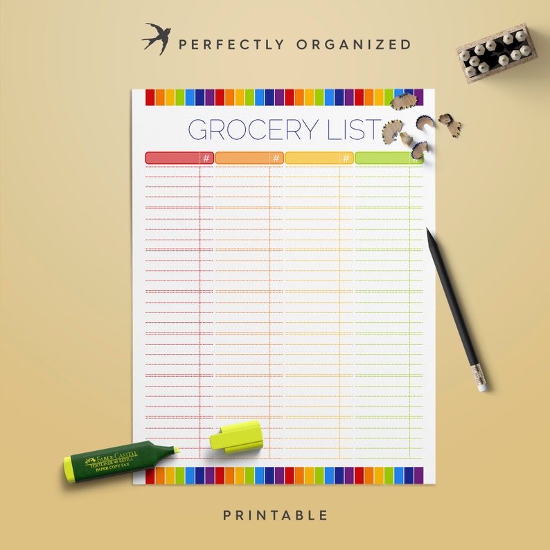 Grocery List Shopping List Meal Planner Meal Planning Etsy
