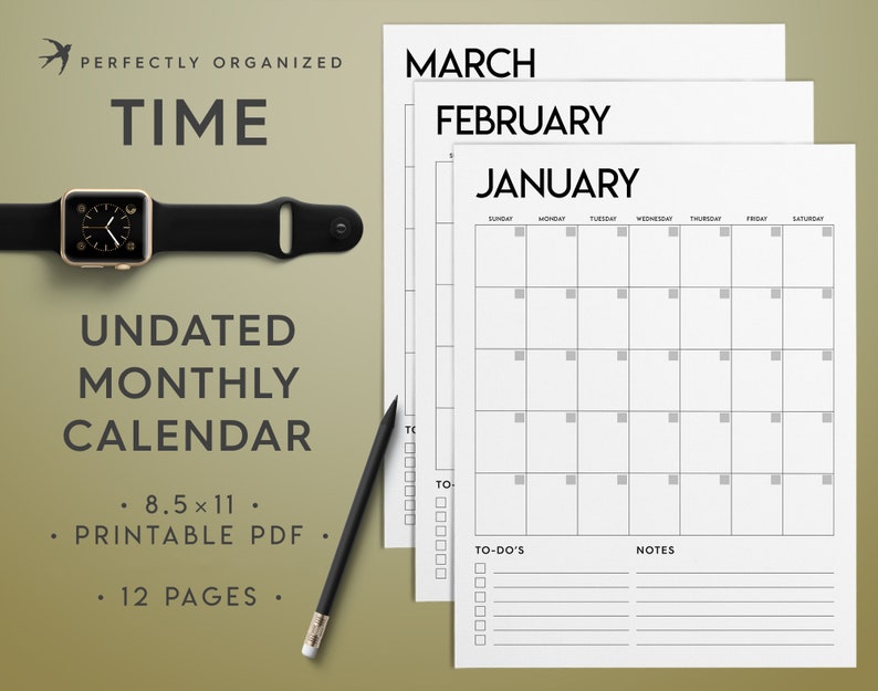 printable calendar undated undated monthly calendar 2020