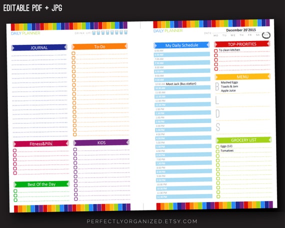 A5 Filofax Daily Planner Calendar Schedule To Do Add Titles Etsy