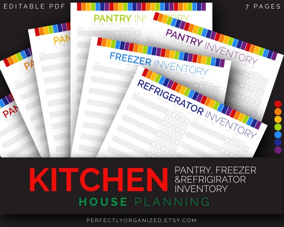 Pantry Inventory Checklist Freezer Inventory Refrigirator Etsy
