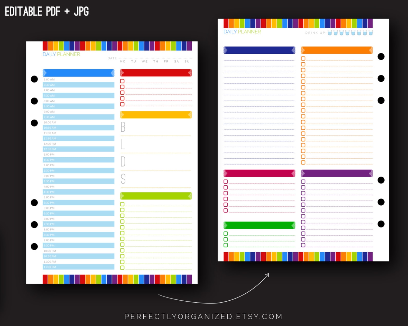 A5 Filofax Daily Planner Calendar Schedule to Do Add Titles Etsy