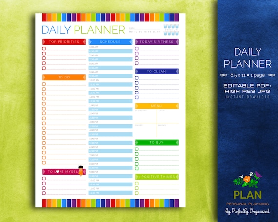 Everyday Planner, Each day Calendar, Each day Toward Do Checklist Rainbow Editable Printable PDF Planner Organizer Do-it-yourself Relatives PDF Printables picture regarding Diy Planner Organizer identified as Day-to-day Planner, Day by day Calendar, Every day Toward Do Listing Rainbow Editable Printable PDF Planner Organizer Do-it-yourself Dwelling PDF Printables