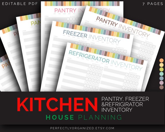Pantry Inventory Checklist Freezer Inventory Refrigirator Etsy