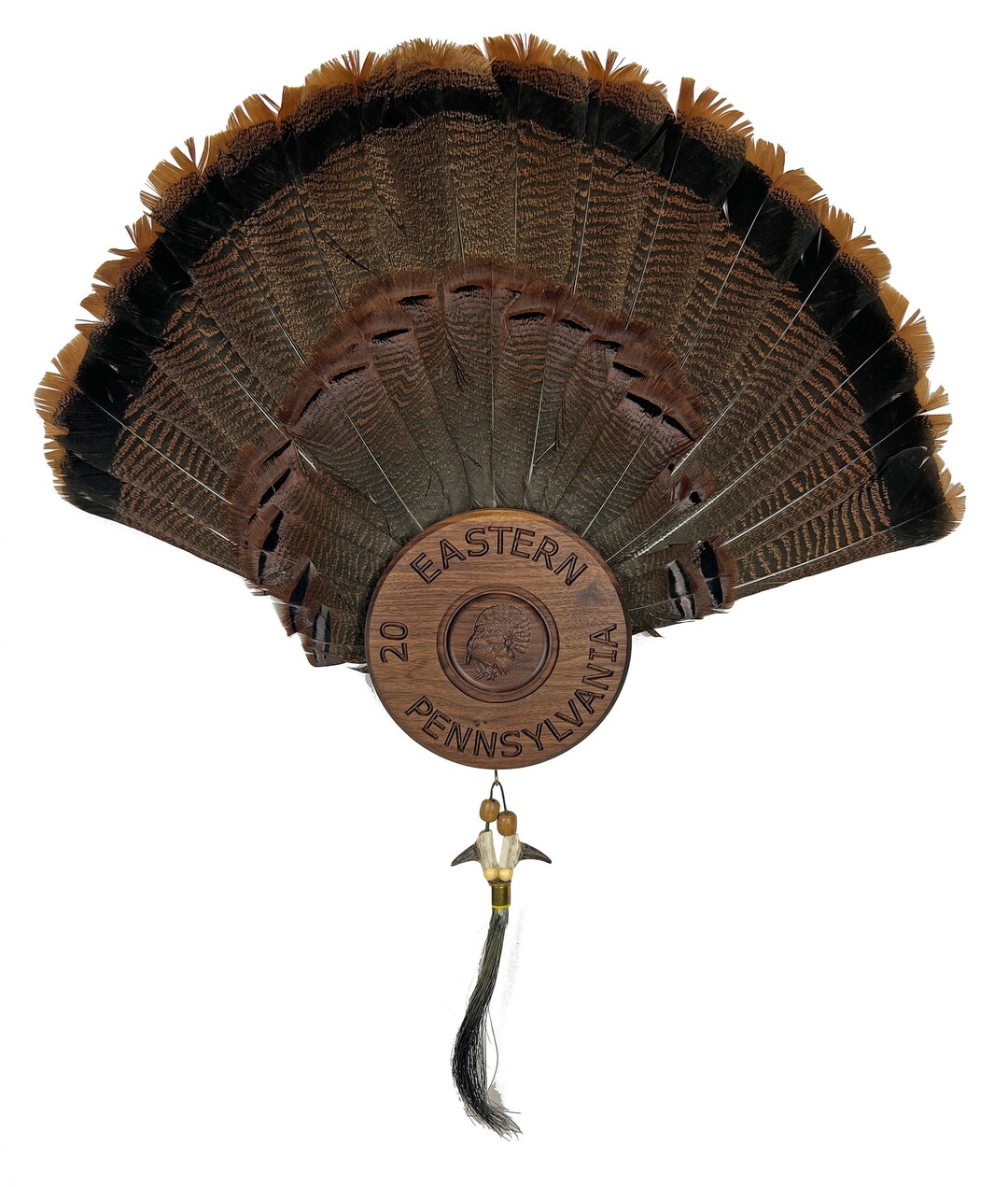 Personalized Shotgun Shell Walnut Turkey Tail Fan Display Unique Design