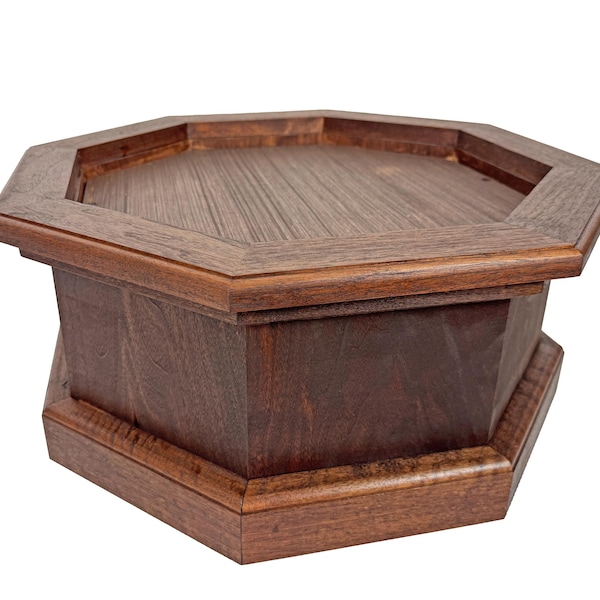 Mahogany Short  Octagon Pedestal for Taxidermy or Display 19.25" OD - 8.5" Tall