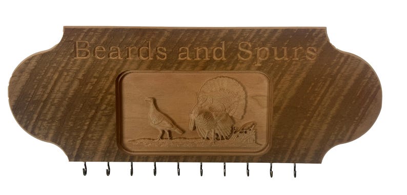 Turkey Beard and Spur Display W/ Many Options & Wood Typs ...