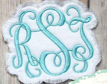 Frayed Raggy Personalized Monogram Name Patch Personalized Patch - Custom Colors