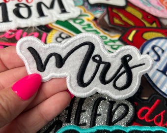 Mrs Iron on Patch- Custom Colors