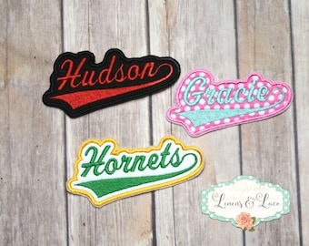 Personalized Iron on Name Patch - Custom Colors