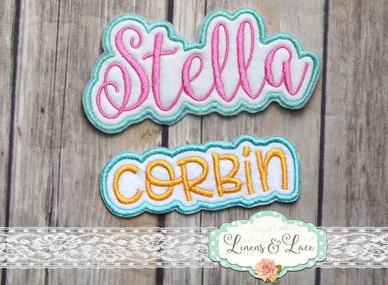 Personalized Iron on Name Patch Custom Colors Etsy