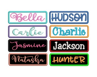 Personalized Rectangle Iron on Name Patch - Custom Colors