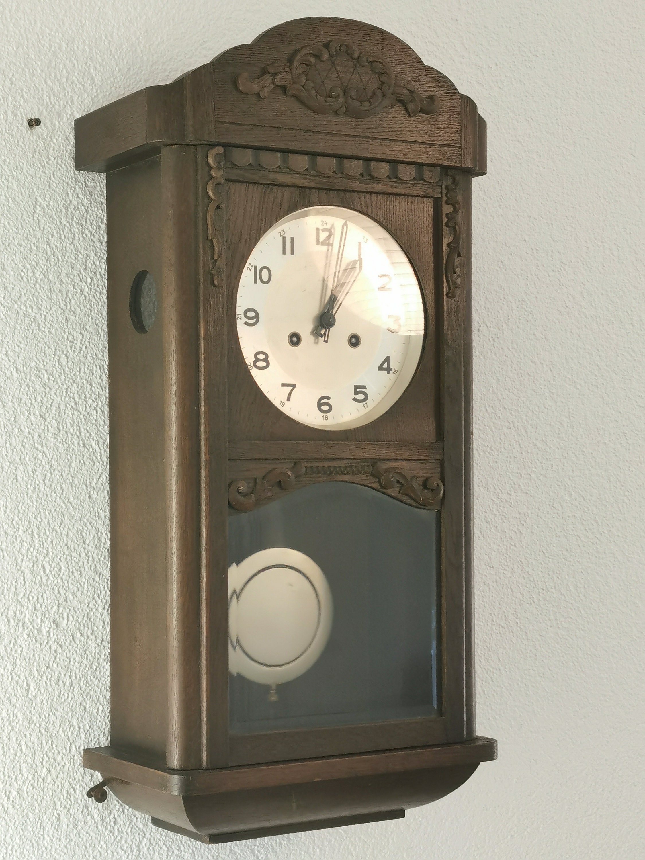 Mauthe Vintage RA Pendulum Chiming Wall Grandfather Clock, Germany c