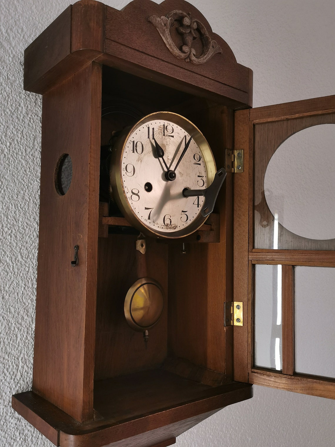 Kienzle R/A Pendulum Chiming Wall Clock Germany c. 1900s Etsy