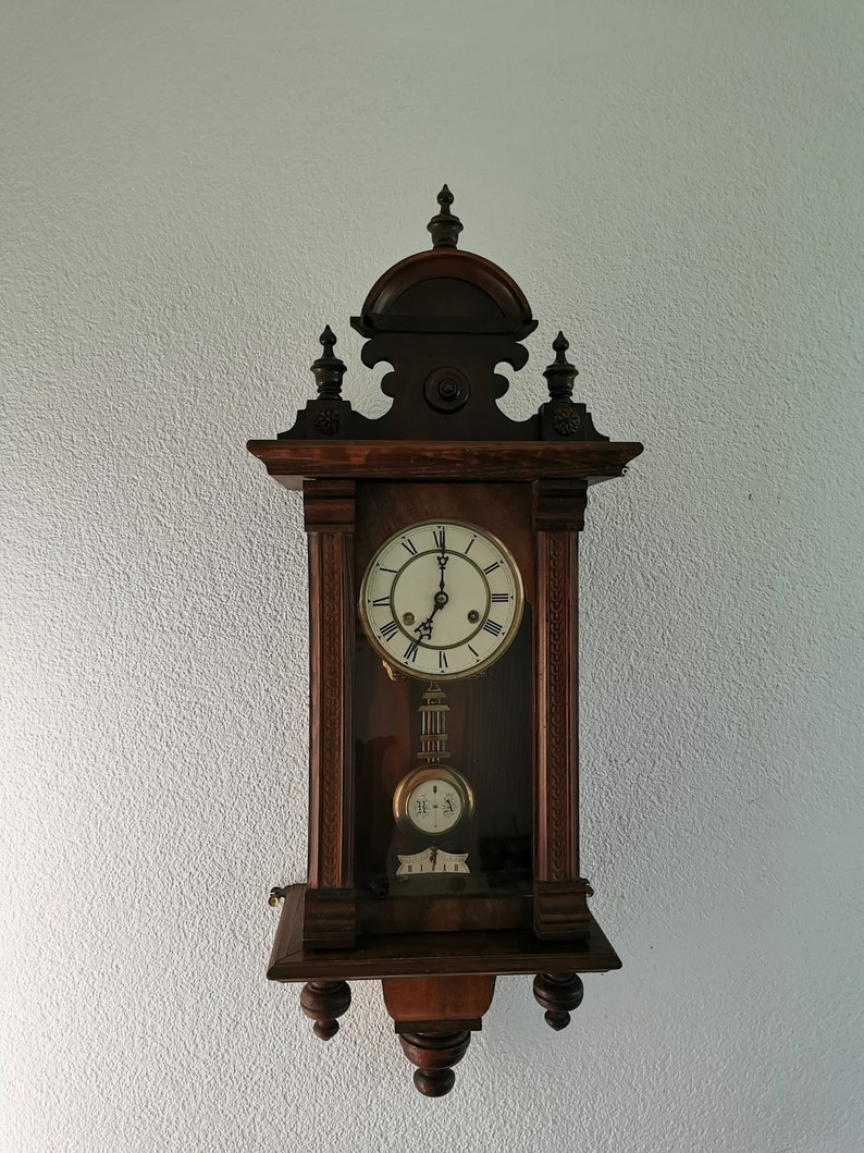 Junghans Vintage RA Pendulum Chiming Wall Clock Germany c. 1910 Etsy