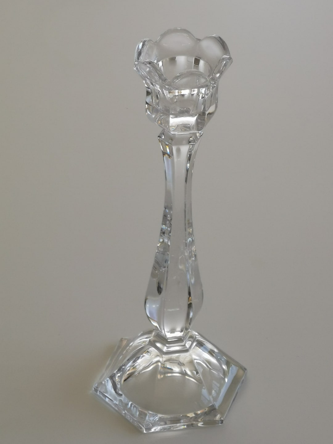Candle Holder Leaded Cut Crystal c. 1970s Etsy
